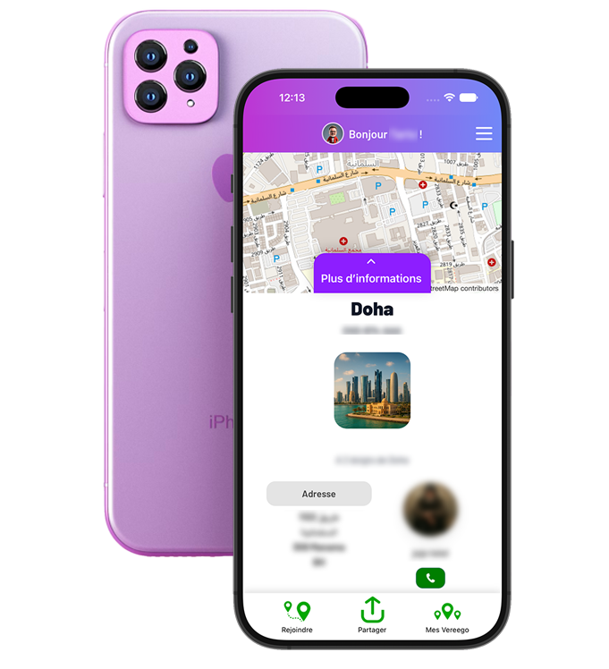 Application VereeGo affichée sur un smartphone